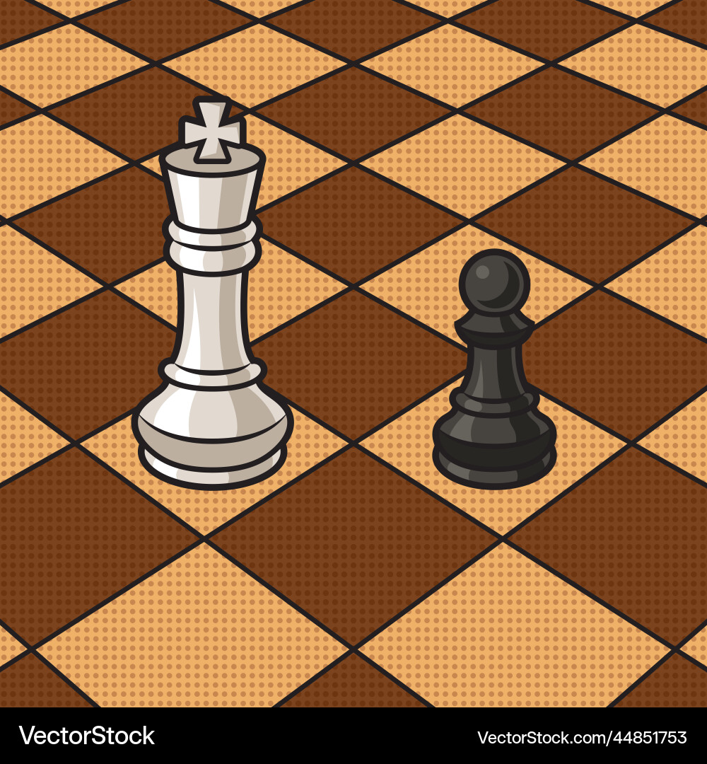 Pawn threatens king pop art Vector Image