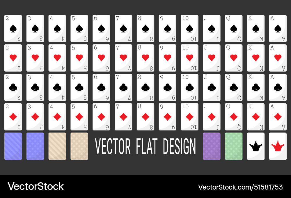 Set of playing cards for a game application vector image