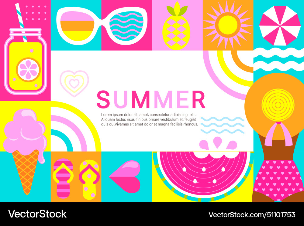 Summer geometric banner vector image