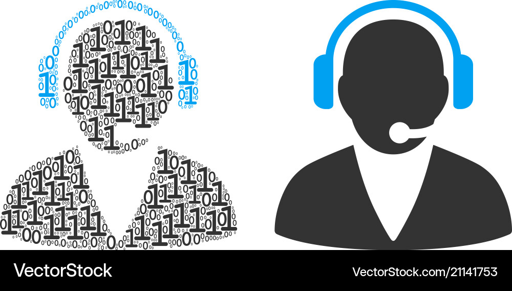 Support operator collage of binary digits Support operator collage of binary digits vector image