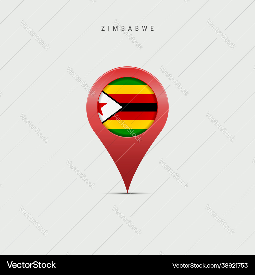 Teardrop map marker with flag zimbabwe 3d Teardrop map marker with flag zimbabwe 3d vector image