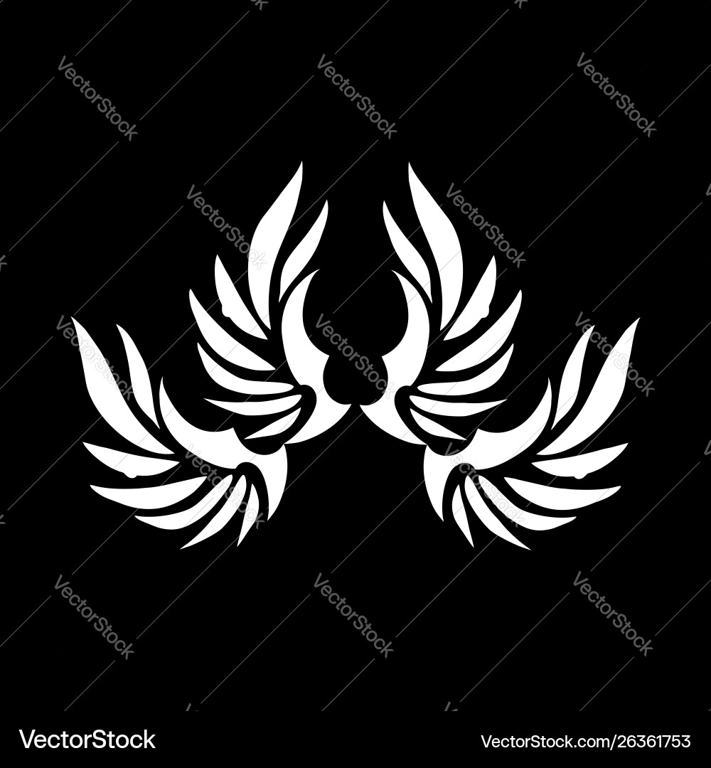 Tribal wings tattoo and logo Tribal wings tattoo and logo vector image
