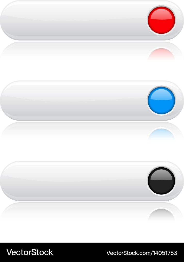 White buttons with colored circles menu interface vector image