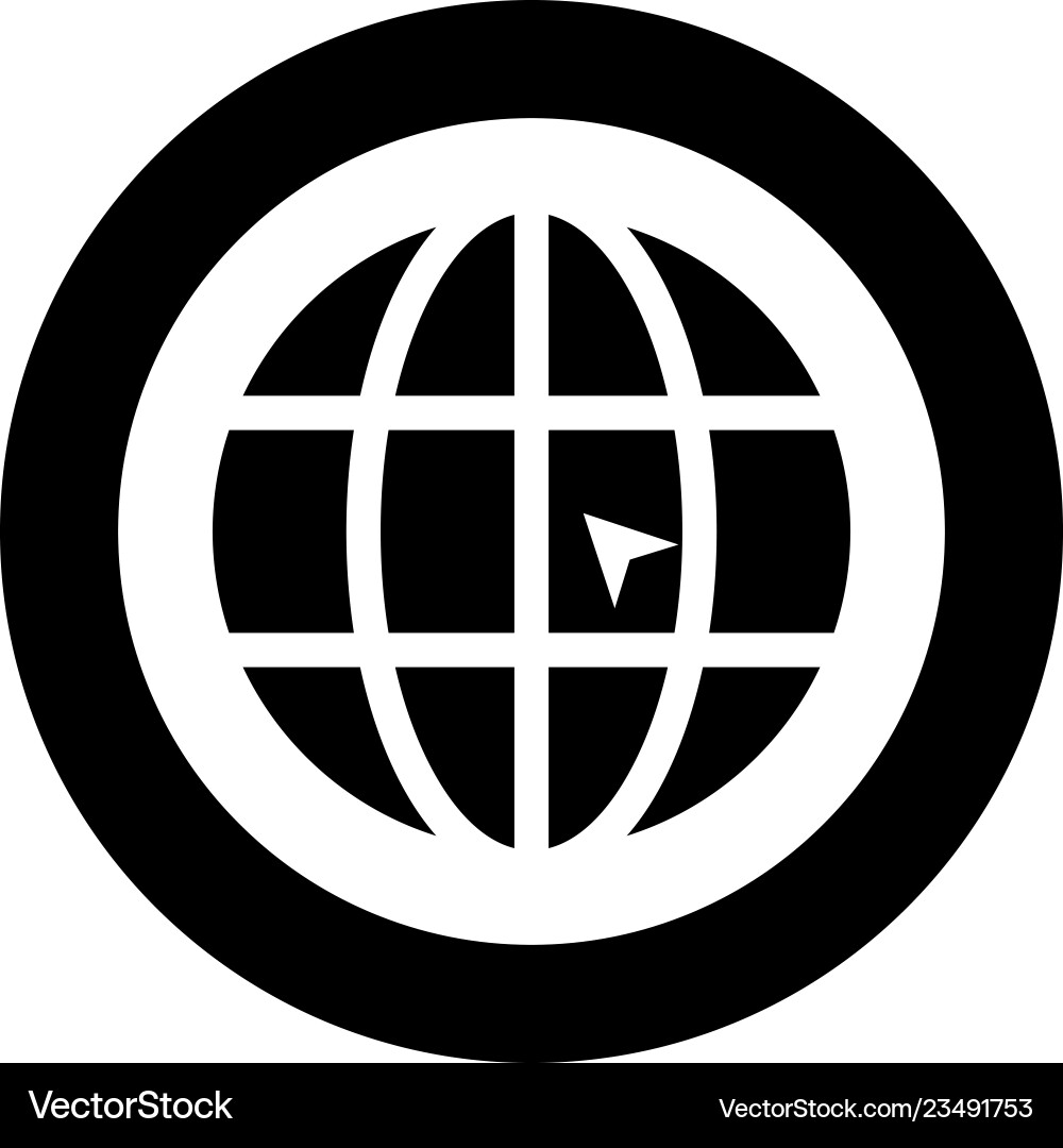 World with arrow click concept website icon World with arrow click concept website icon vector image
