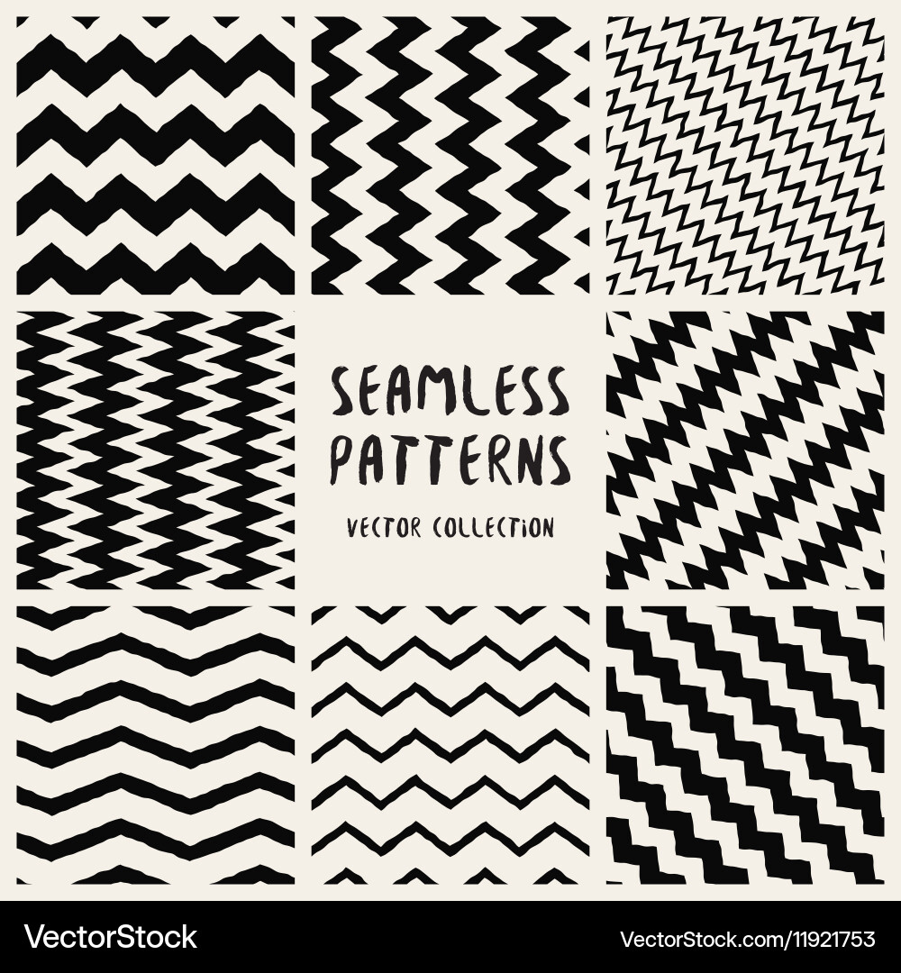 Zigzag Pattern Collection vector image