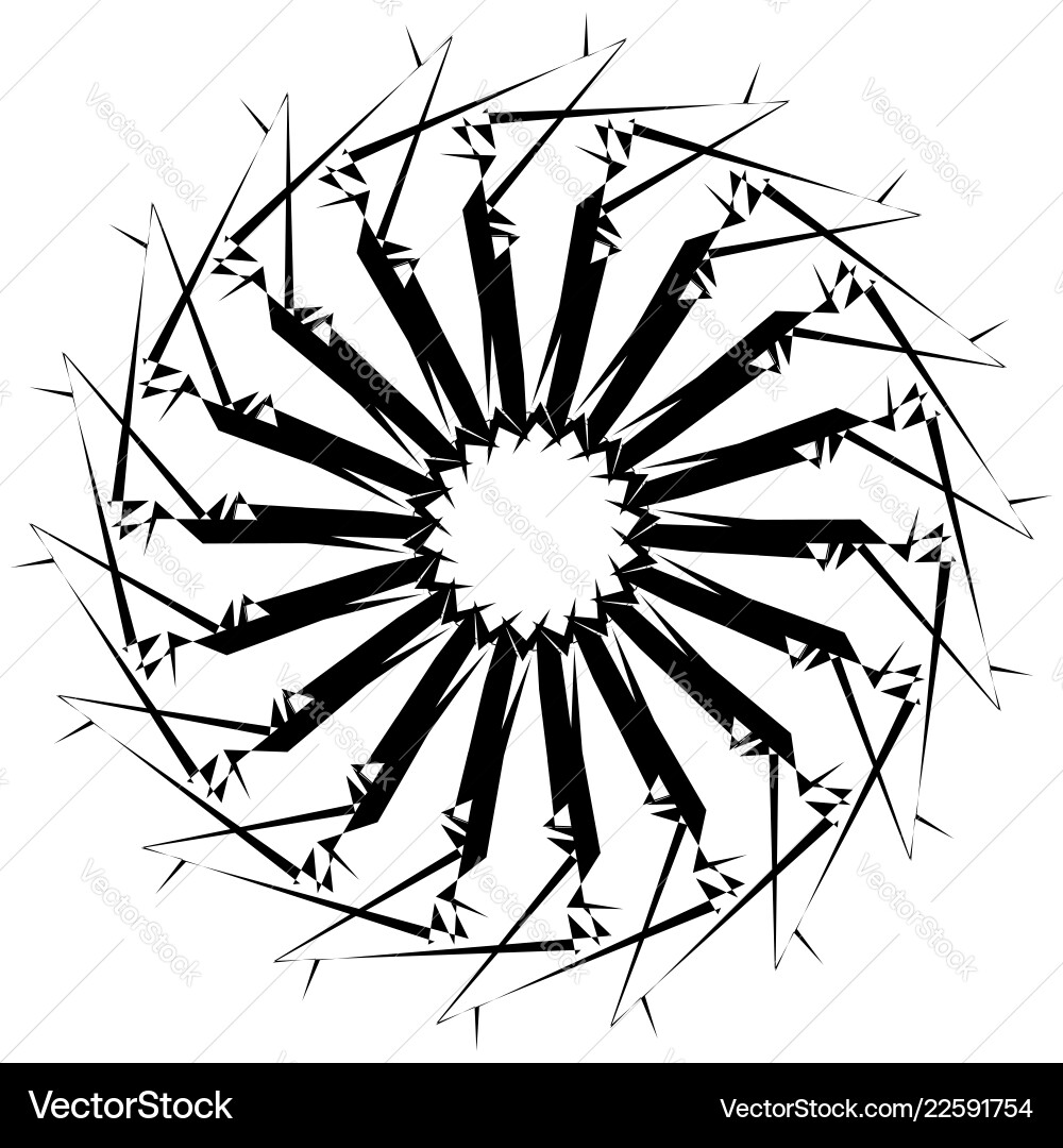 Abstract circular geometric element with radial Abstract circular geometric element with radial Vector Image