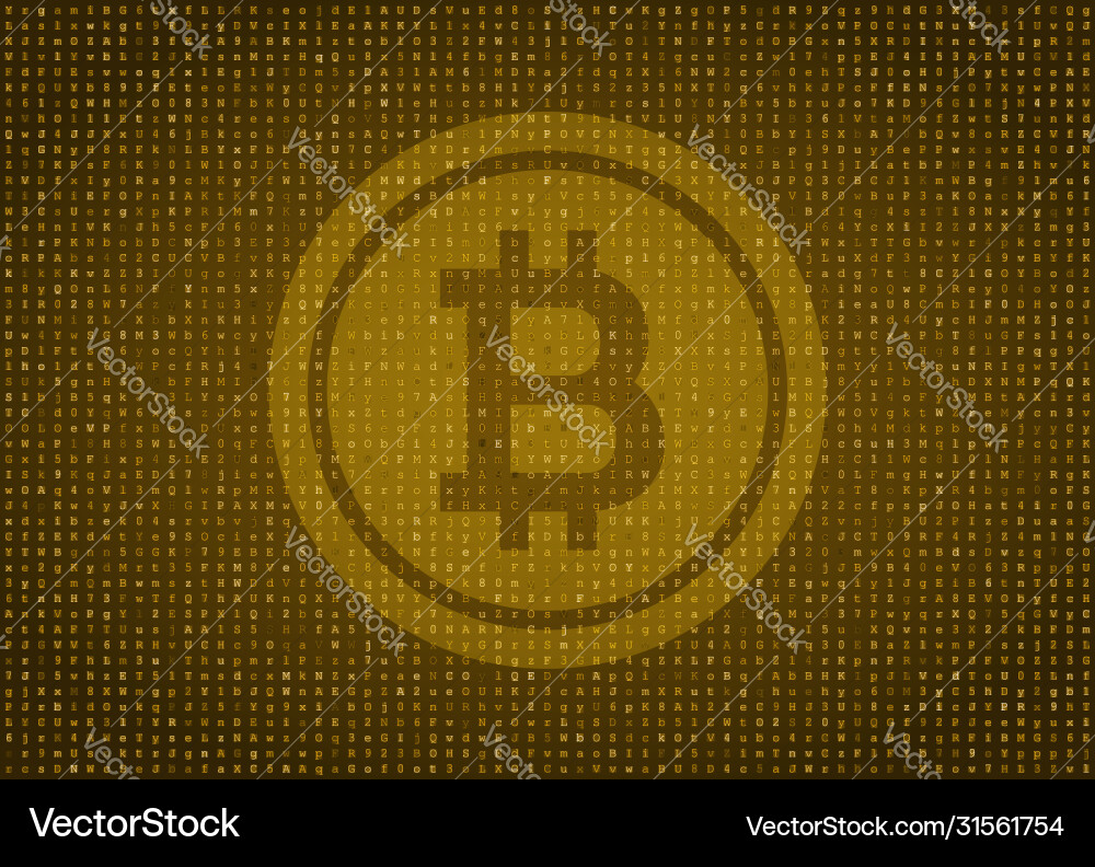 Bitcoin Matrix Over Digital Code vector image