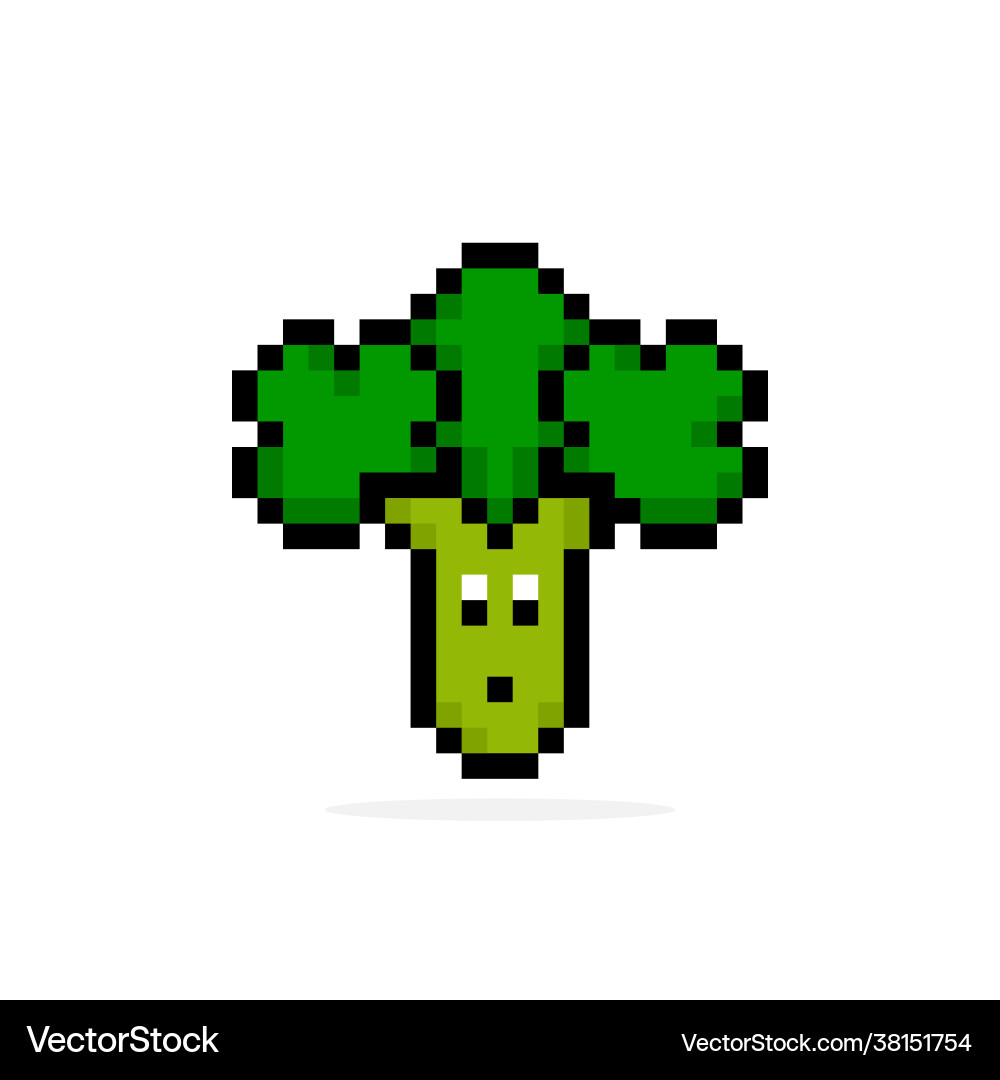 Broccoli pixel image for game assets Vector Image