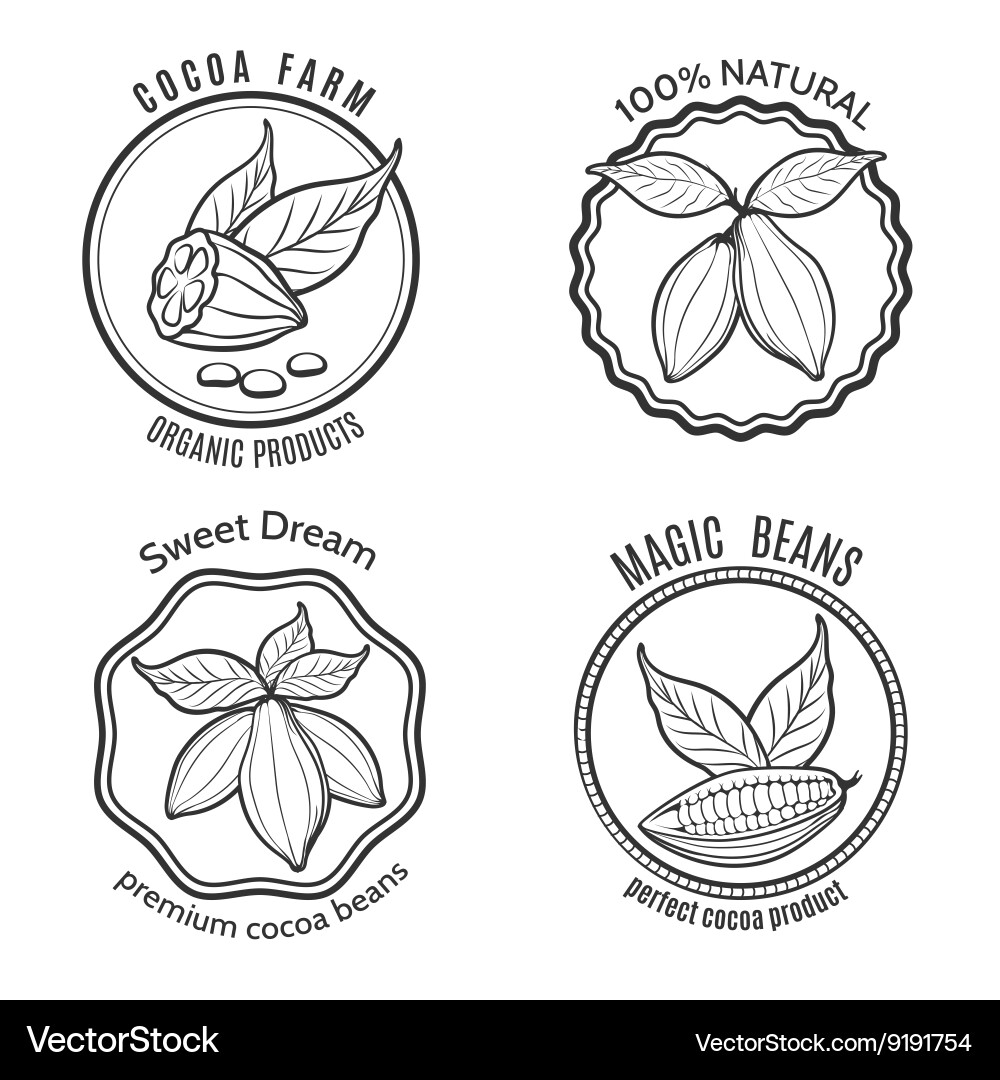 Cacao Logo Collection Vector Image