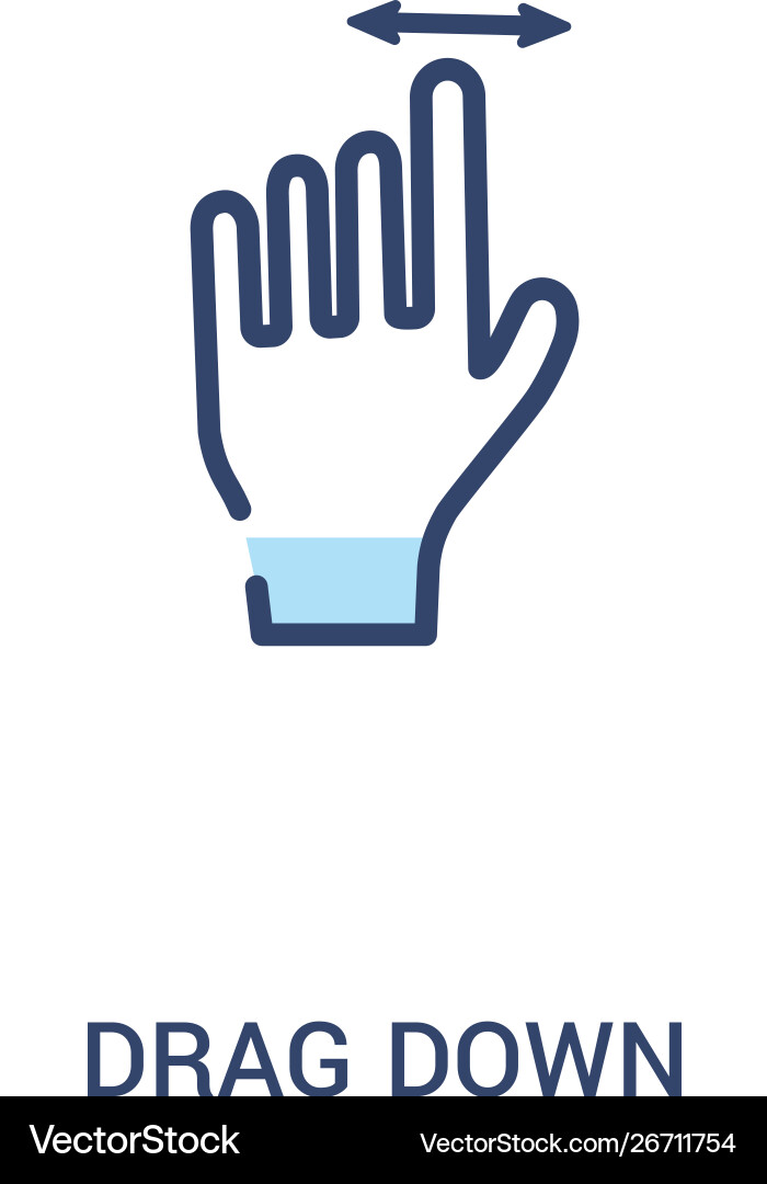 Drag down concept 2 colored icon simple line Vector Image