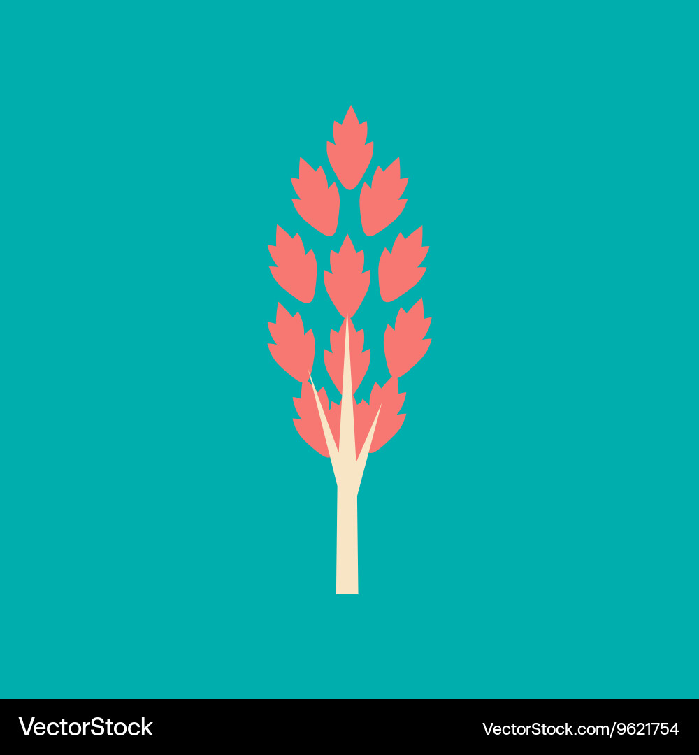 Flat with shadow icon and mobile application tree Vector Image