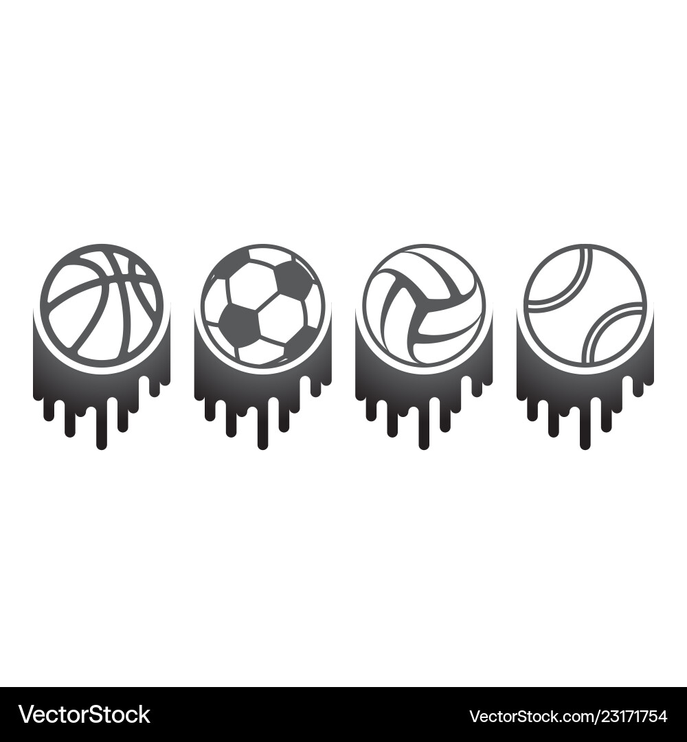 Four Sport Balls Set Vector Image