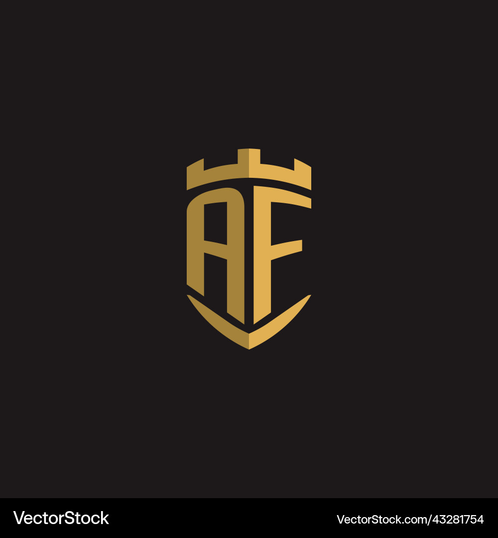 Initials af logo monogram with shield style design Initials af logo monogram with shield style design Vector Image