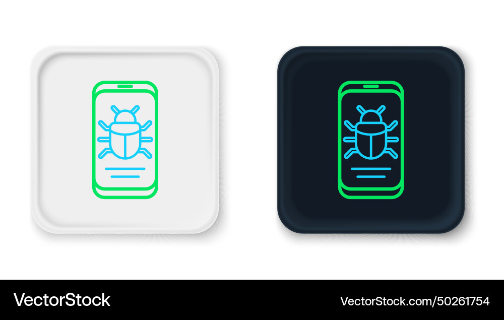 Line system bug on mobile icon isolated white Vector Image