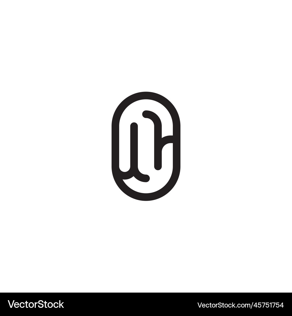 Uh line simple round initial concept with high Uh line simple round initial concept with high Vector Image