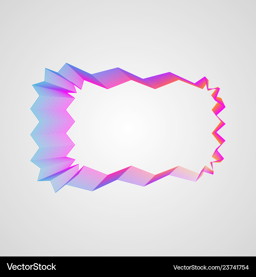 Zigzag bright gradient rectangular frame stylized Zigzag bright gradient rectangular frame stylized vector image