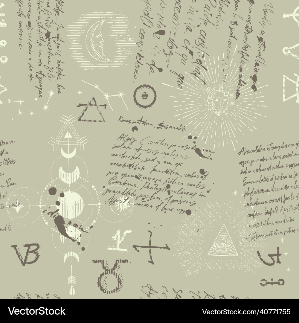 A pattern with an esoteric manuscript A pattern with an esoteric manuscript vector image