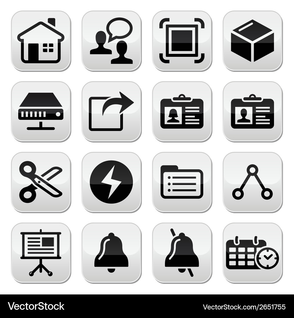 Black Website Buttons Set Vector Image