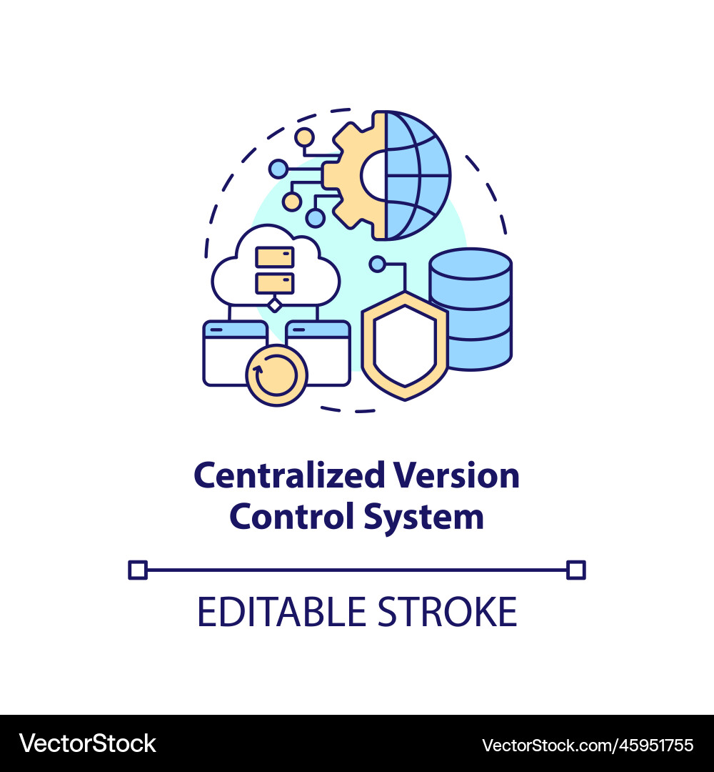 Centralized version control system concept icon Centralized version control system concept icon vector image