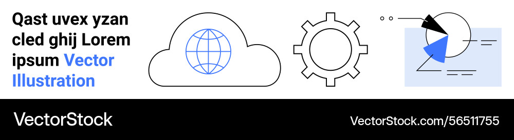 Cloud computing with globe gear and data Cloud computing with globe gear and data vector image