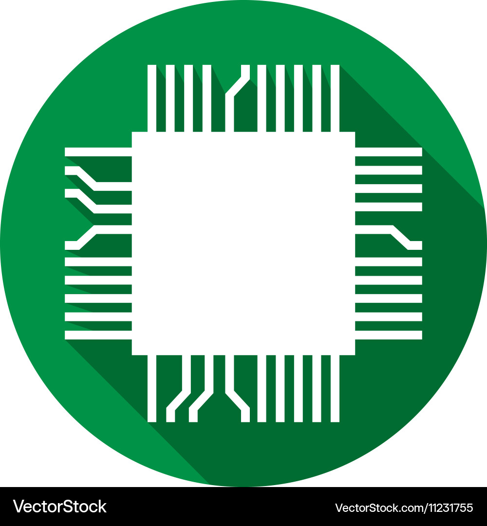 Computer microchip icon Vector Image