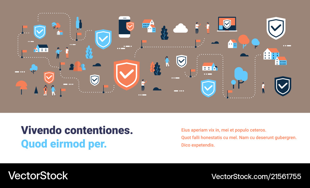 Data Security & Connection Shield vector image