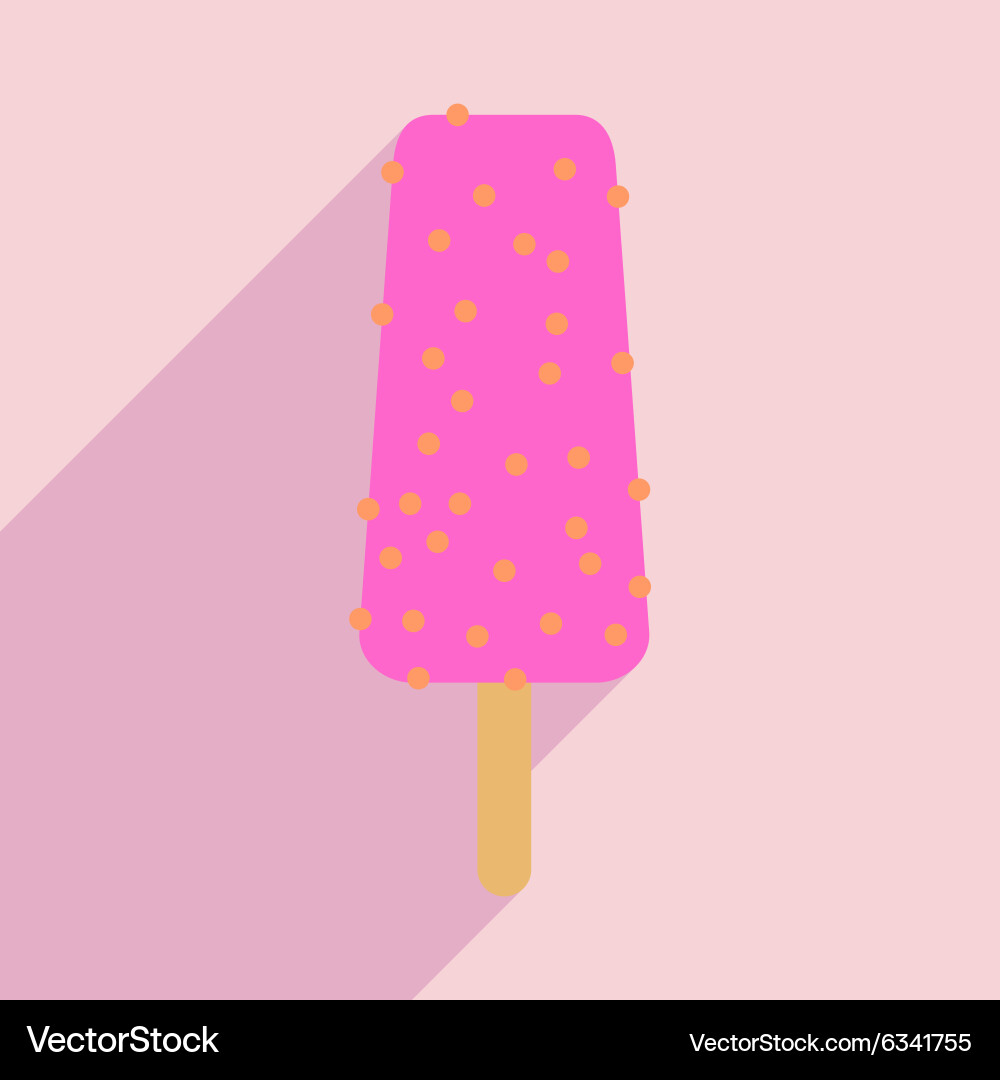Flat with shadow icon and mobile application ice Vector Image