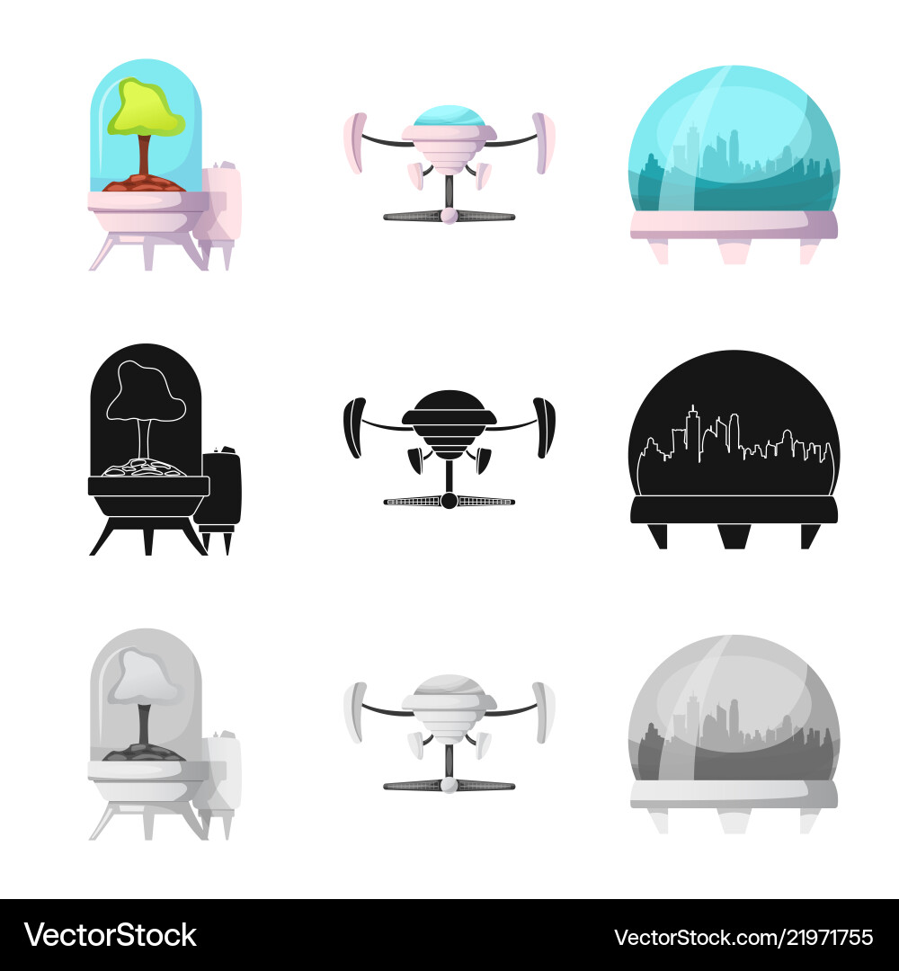 Isolated object of mars and space sign collection Isolated object of mars and space sign collection vector image