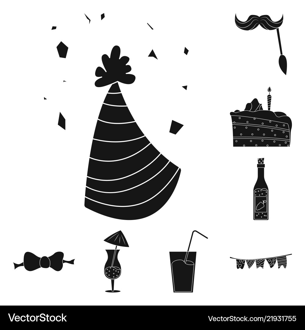 Isolated object of party and birthday icon set Isolated object of party and birthday icon set Vector Image
