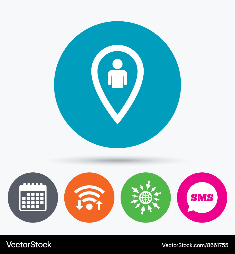Map pointer user sign icon marker symbol Vector Image