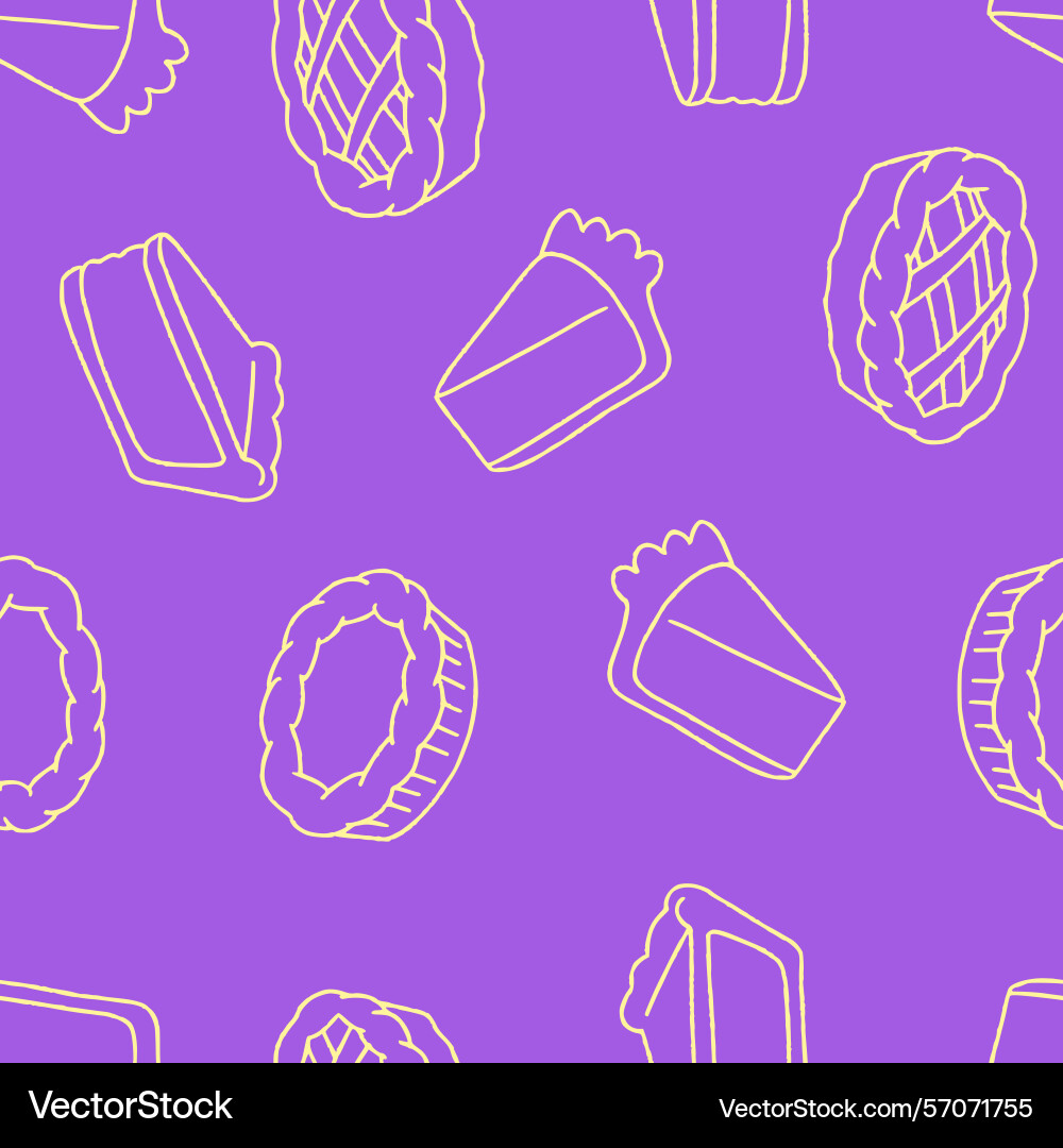 Outline pie seamless pattern background Outline pie seamless pattern background vector image