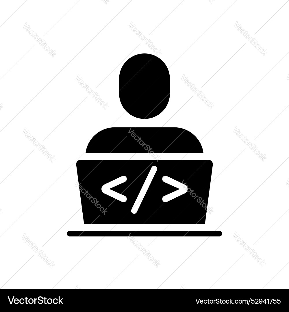 Programmer icon set software web application vector image