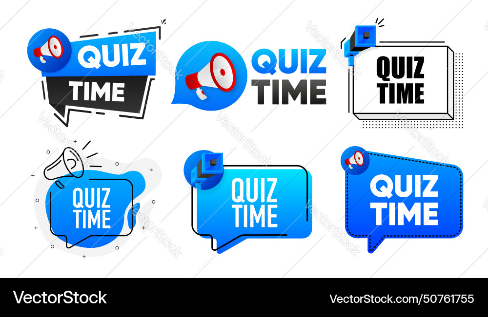 Quiz time text expression with question mark Quiz time text expression with question mark vector image