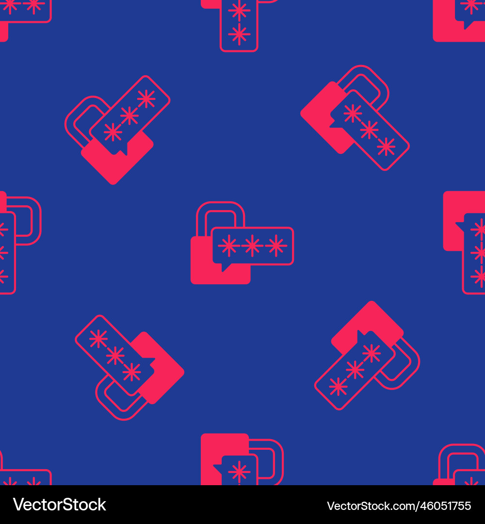 Red cyber security icon isolated seamless pattern Red cyber security icon isolated seamless pattern Vector Image
