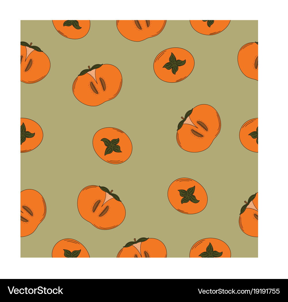 Seamless pattern with persimmons Vector Image