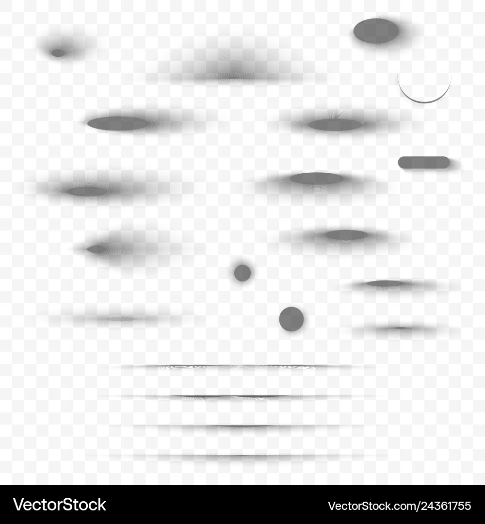 Shadows with soft edges isolated on transparent Shadows with soft edges isolated on transparent vector image