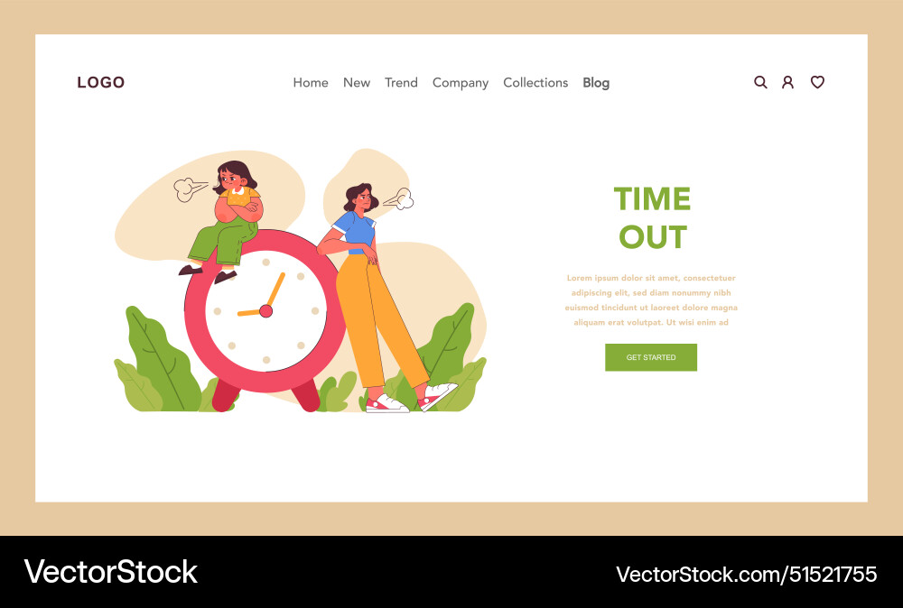 time-out-concept-flat-royalty-free-vector-image
