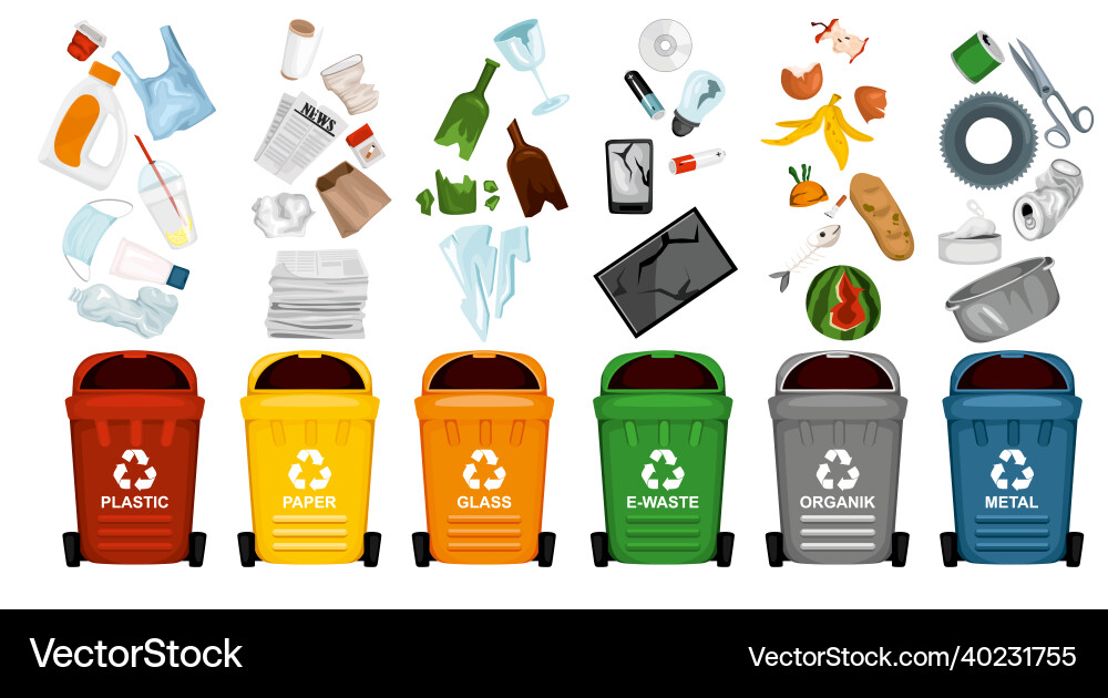Trash and containers set Trash and containers set vector image