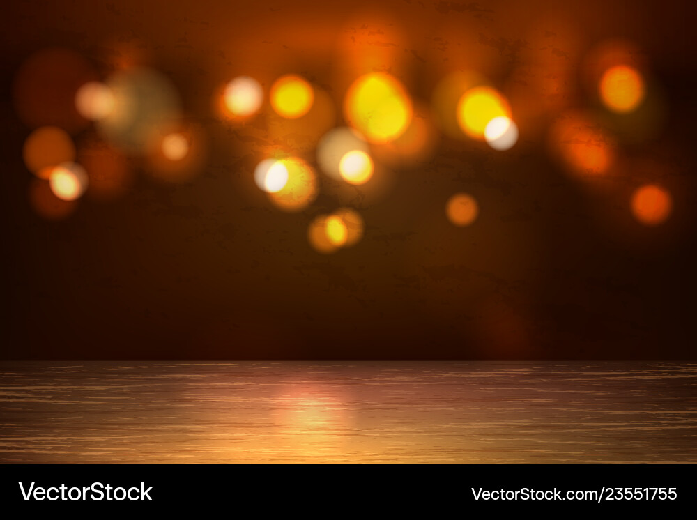 Warm Bokeh Lights Table Backdrop vector image