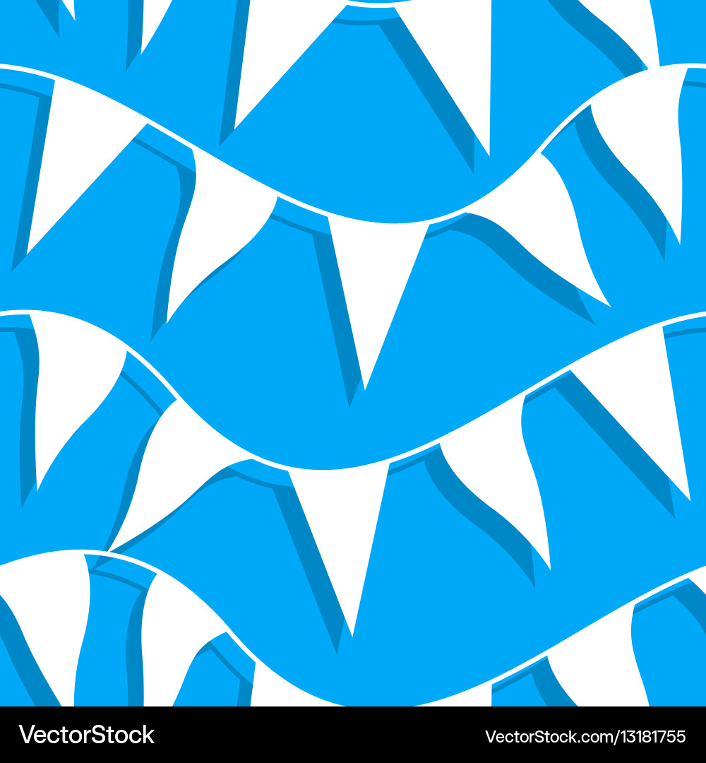 White flags on rope in a seamless pattern vector image