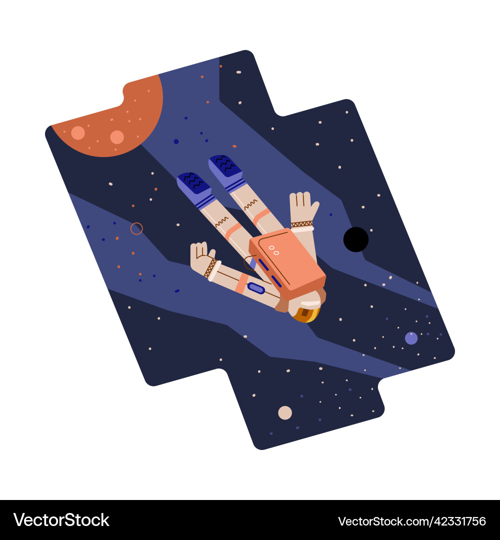 Astronaut in space suit floating outer Vector Image