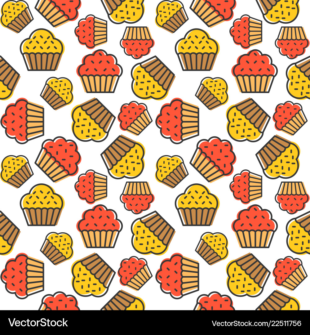 Cupcake seamless pattern for use as background Vector Image
