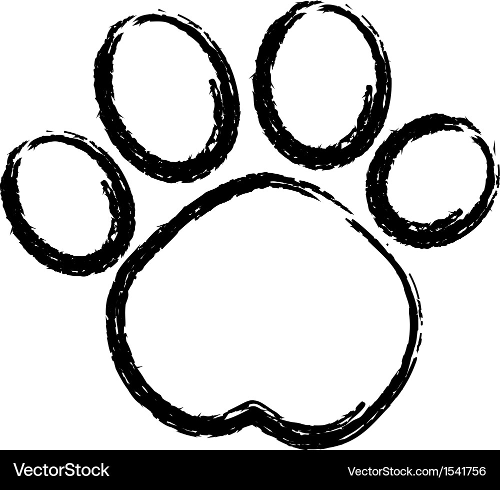 Cute Paw Print Logo vector image