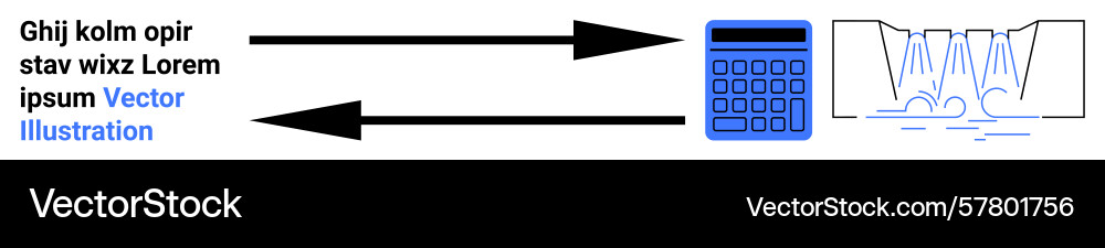 Data flow between calculator and waterfall diagram Vector Image
