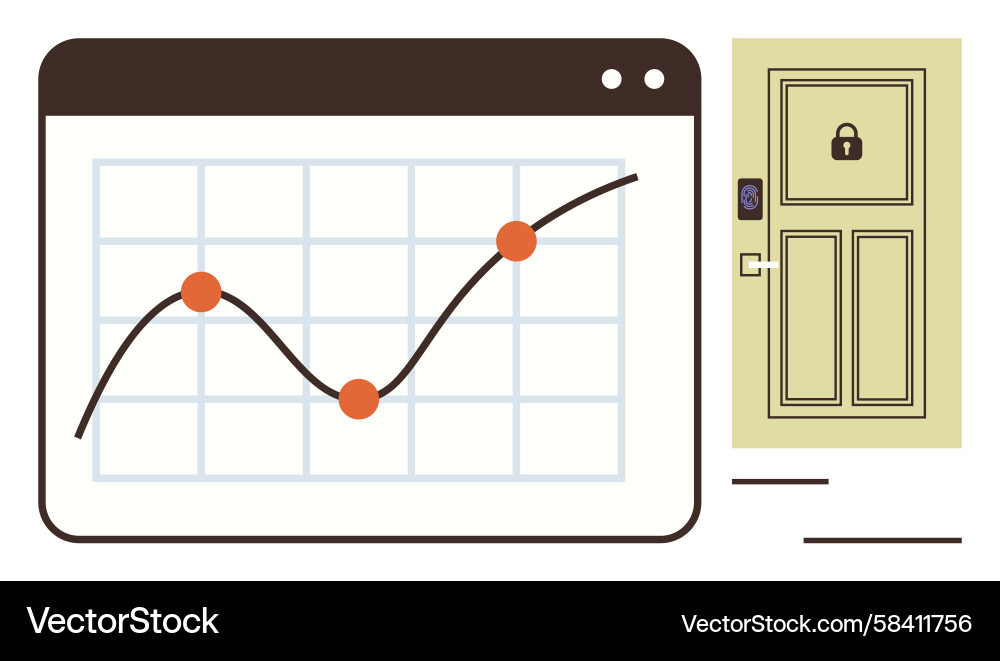Data Growth Chart - Secure Access Vector Image