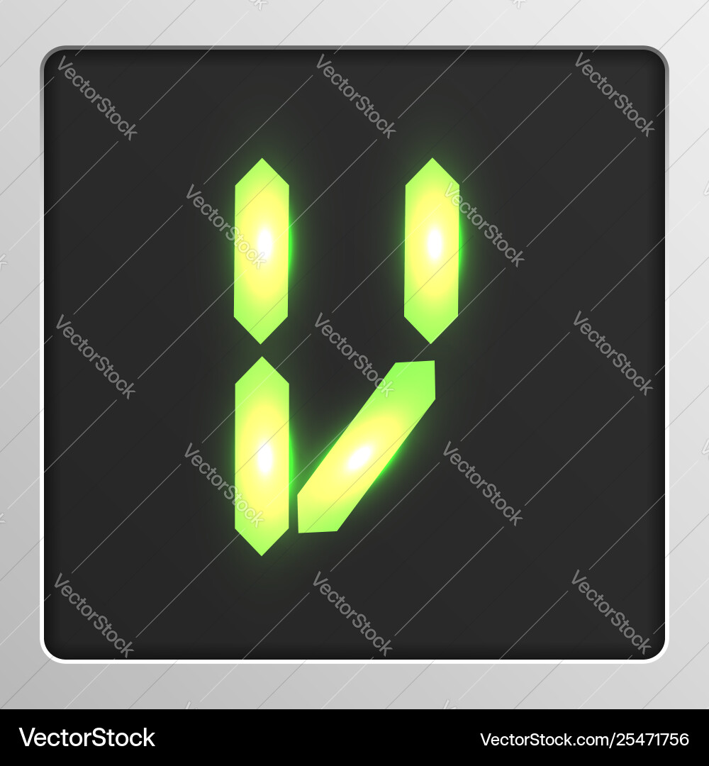 Digital character set typeface on a screen Digital character set typeface on a screen vector image