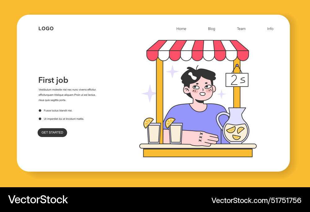 Erster Job Web-Banner oder Landing-Seite Kerl machen Erster Job Web-Banner oder Landing-Seite Kerl machen vektorbild