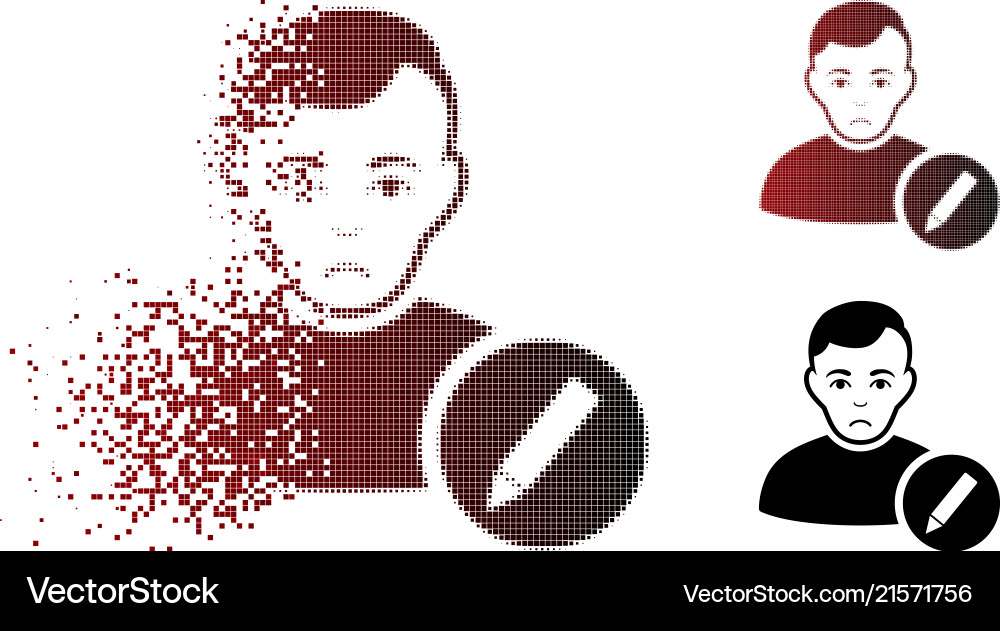 Fragmented User Dissolution vector image