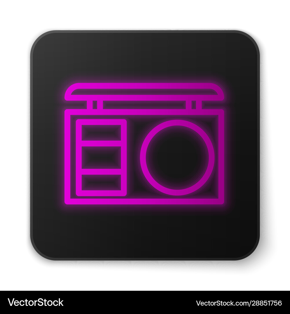 Glowing neon line eye shadow palette with brush Glowing neon line eye shadow palette with brush vector image