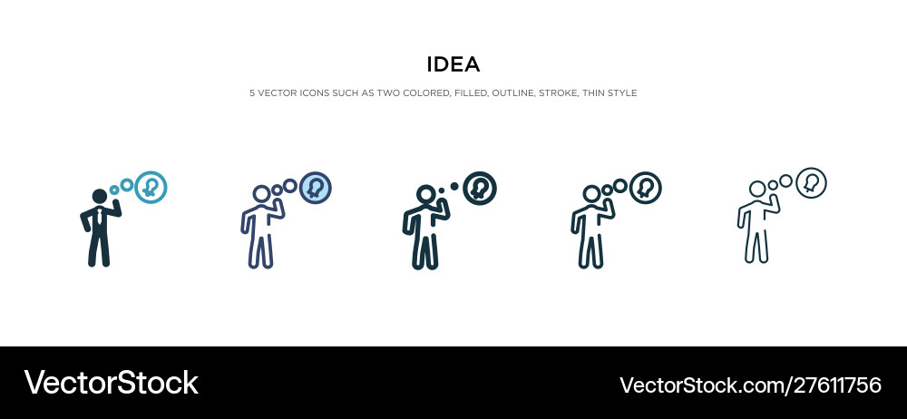 Idea icon in different style two colored Idea icon in different style two colored vector image